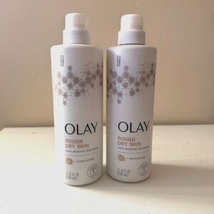 Olay Rough Dry Skin Total Moisture Body Wash B3 Cocoa Butter 17.9 oz Two Bottles